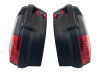 Set bočnih kofera za motor CRNO-SIVI sa reflektorom, naslonom i univerzalnim nosačem 23L 62X46X39CM