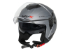 Kaciga za motor veličina L-MVX 852 Jet Open Face dupli vizir siva