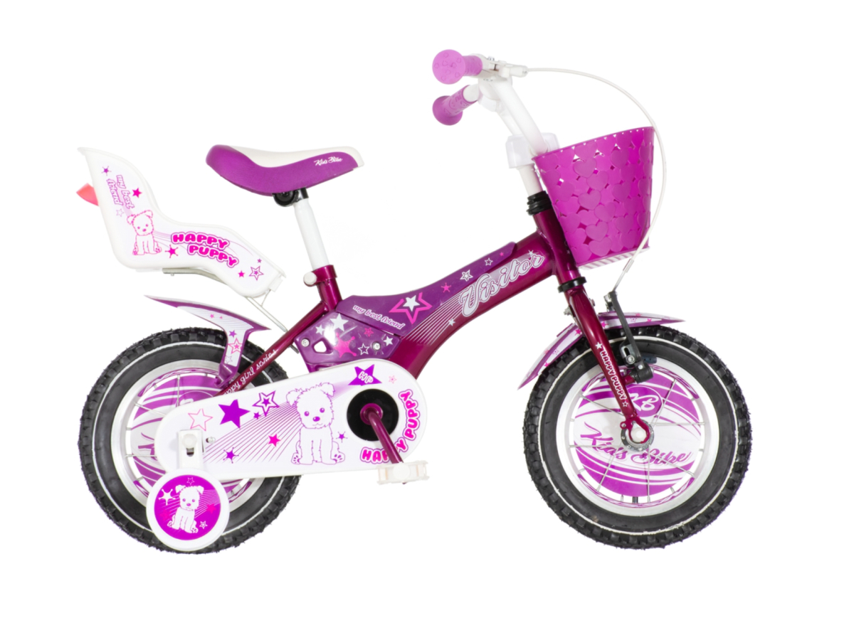Bicikl Visitor Happy puppy 12" ljubičasto beli