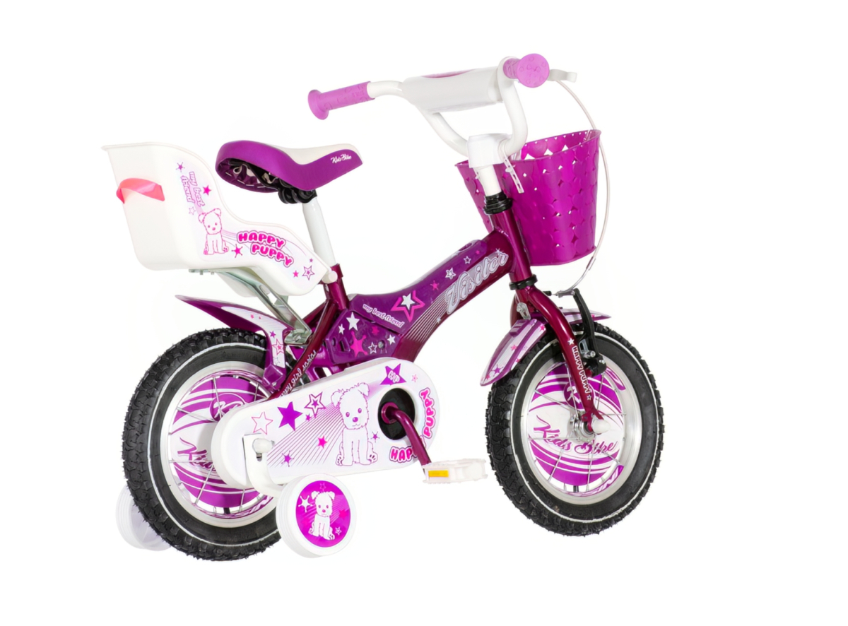 Bicikl Visitor Happy puppy 12" ljubičasto beli