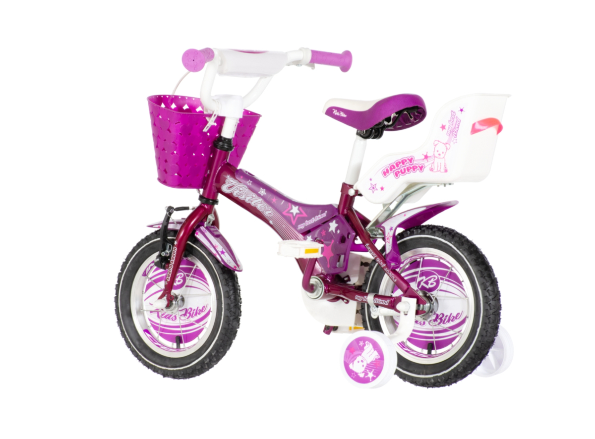 Bicikl Visitor Happy puppy 12" ljubičasto beli