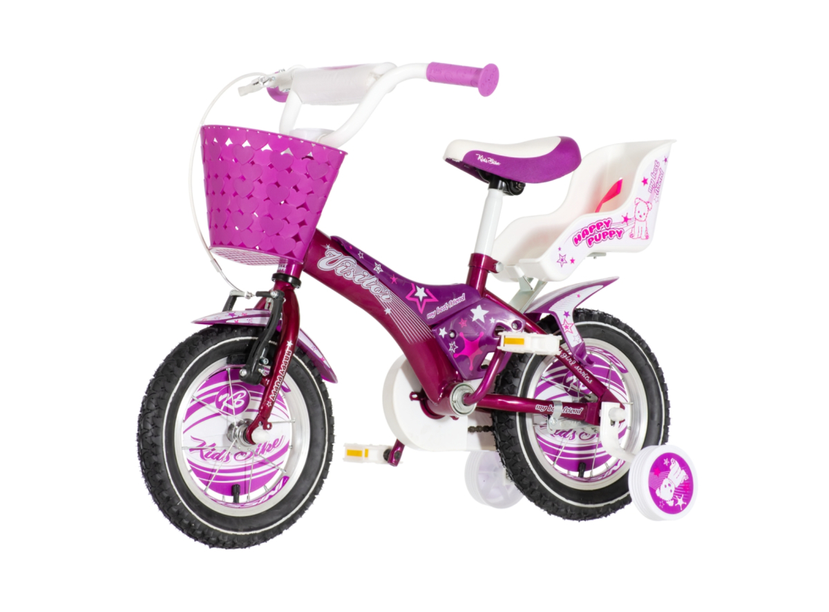 Bicikl Visitor Happy puppy 12" ljubičasto beli