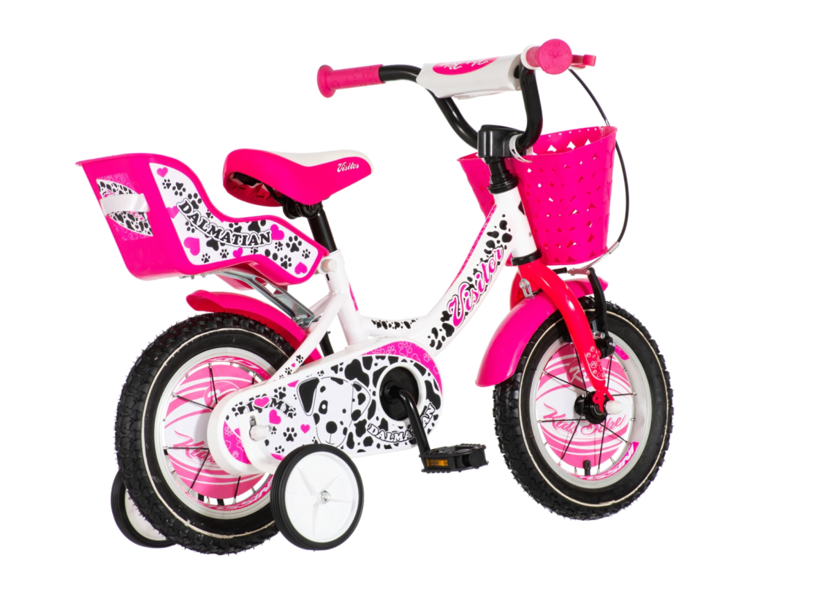 Bicikl Visitor Dalmatian  12" roze beli