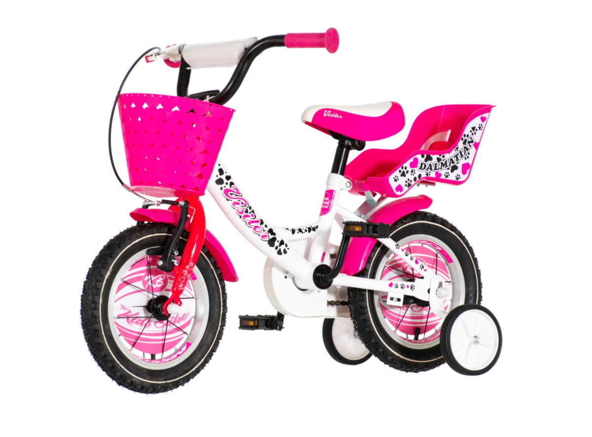 Bicikl Visitor Dalmatian  12" roze beli