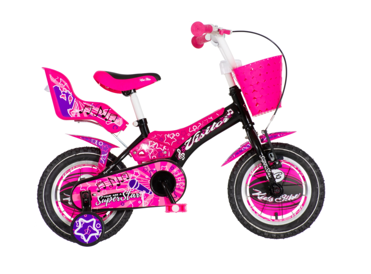 Bicikl Visitor Super star  12"crno ljubičasti