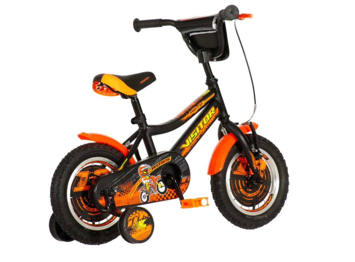 Bicikl Visitor Moto cross 12" crno narandžasti