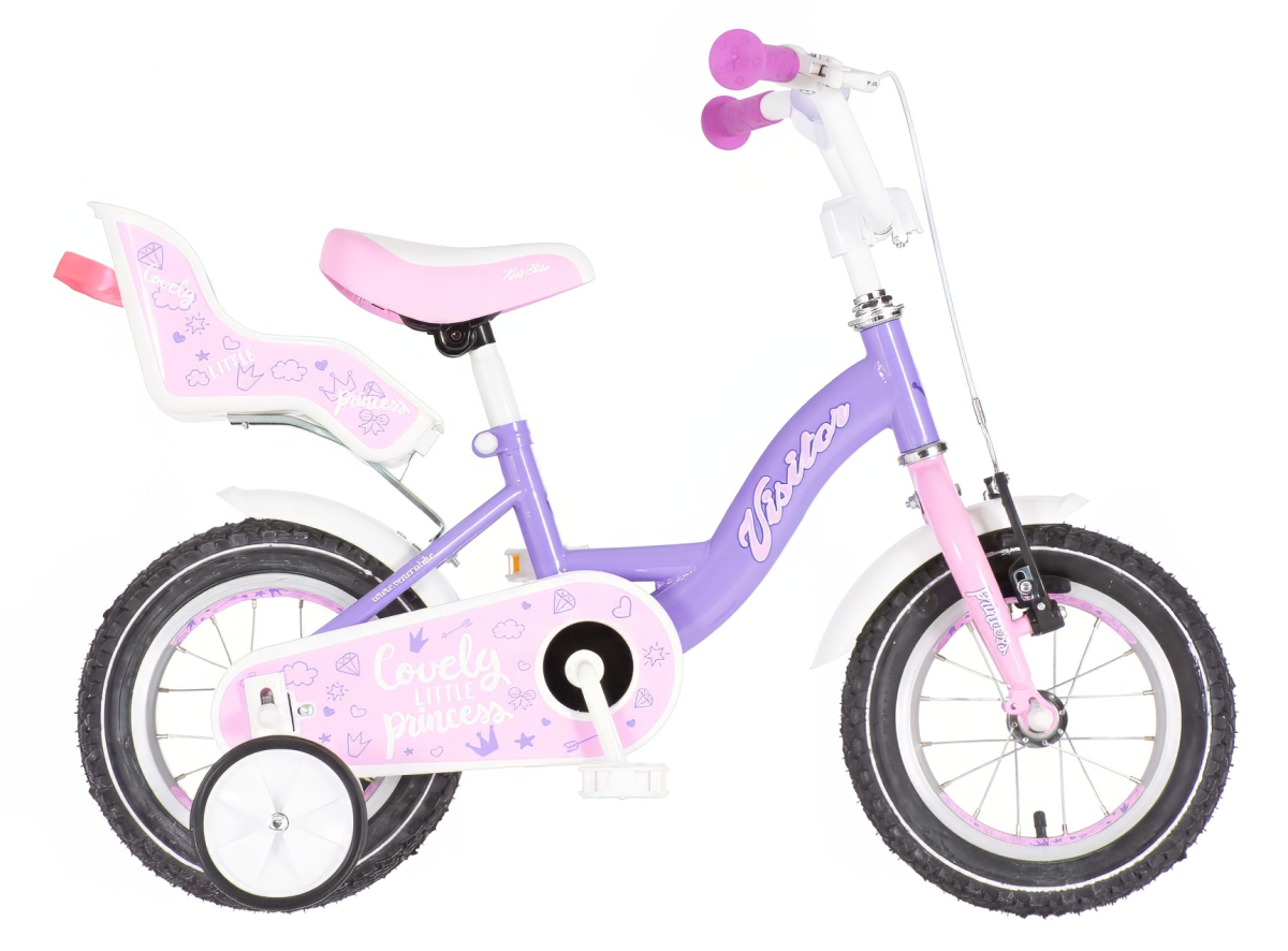 Bicikl Visitor Lovely little princess 12" ljubičasti