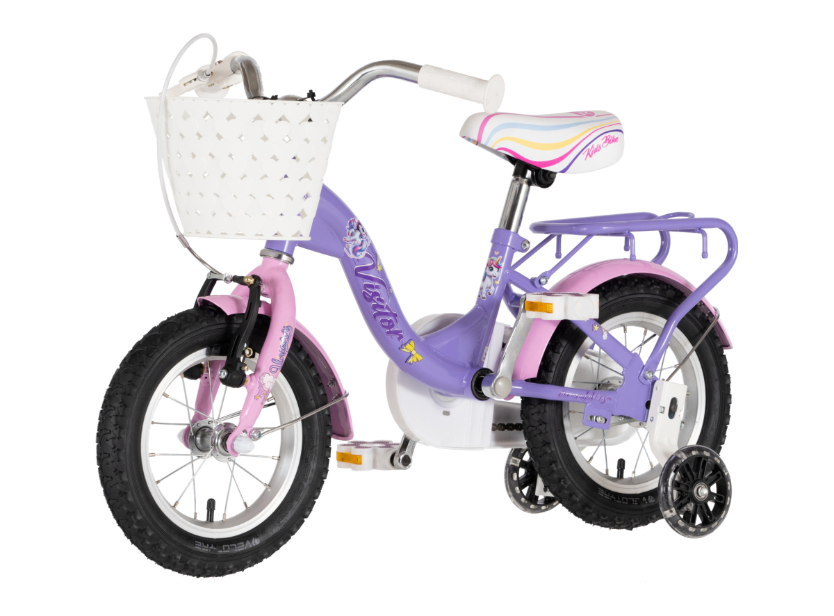 BICIKL KIDS VISITOR UNICORN 12" 8" V-BRAKE KONTRA 95-115CM (12") LJUBIČASTI