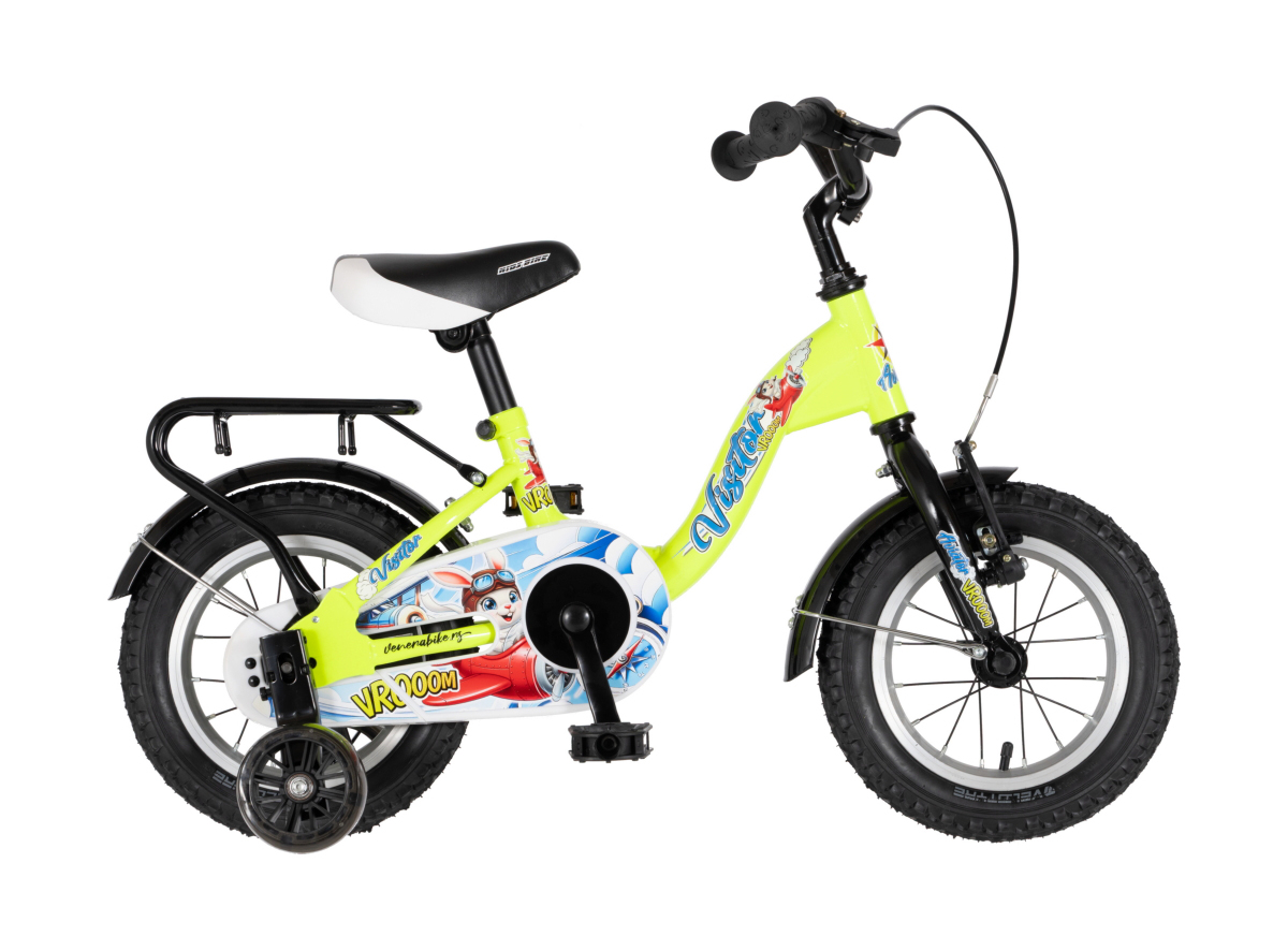 BICIKL KIDS VISITOR AVIATOR 12" 8" V-BRAKE  KONTRA 95-115CM (12") NEON ZELENI
