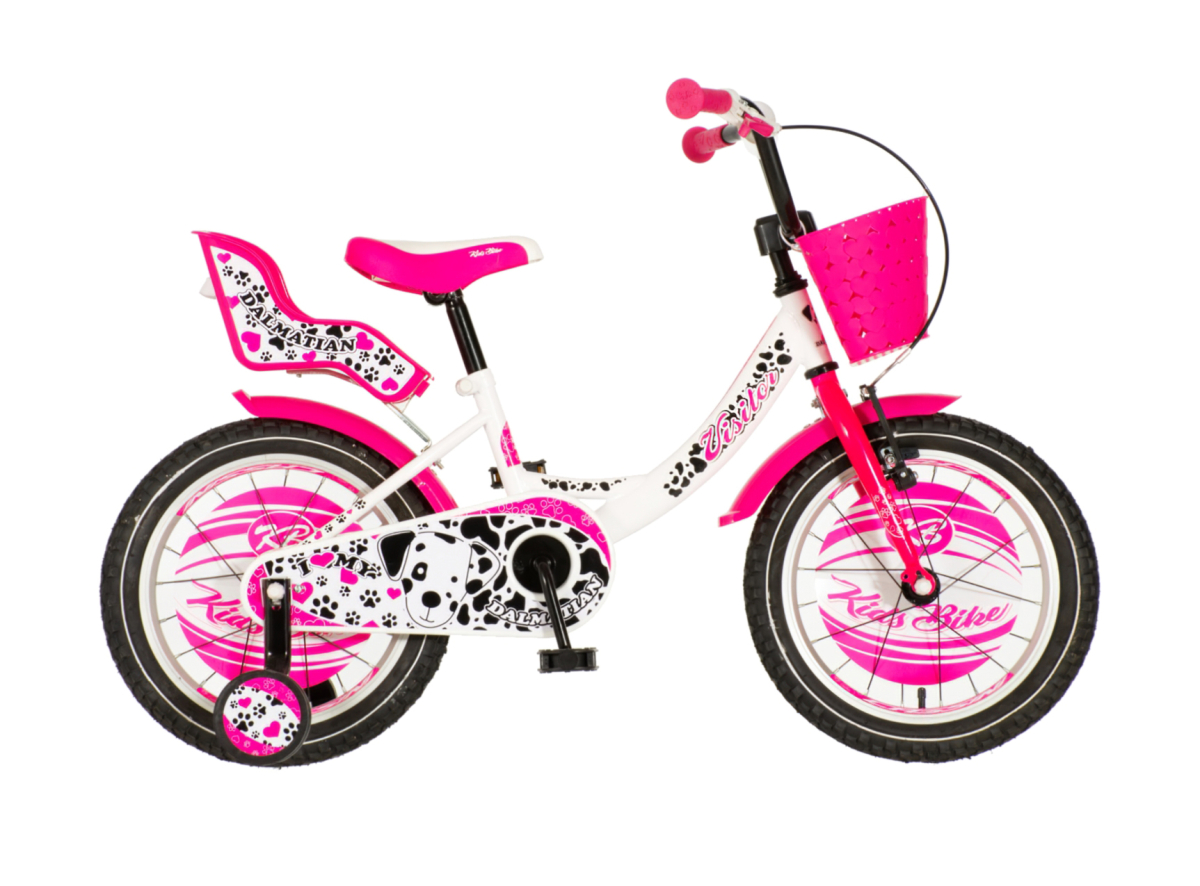 Bicikl Visitor Dalmatian  16" roze beli
