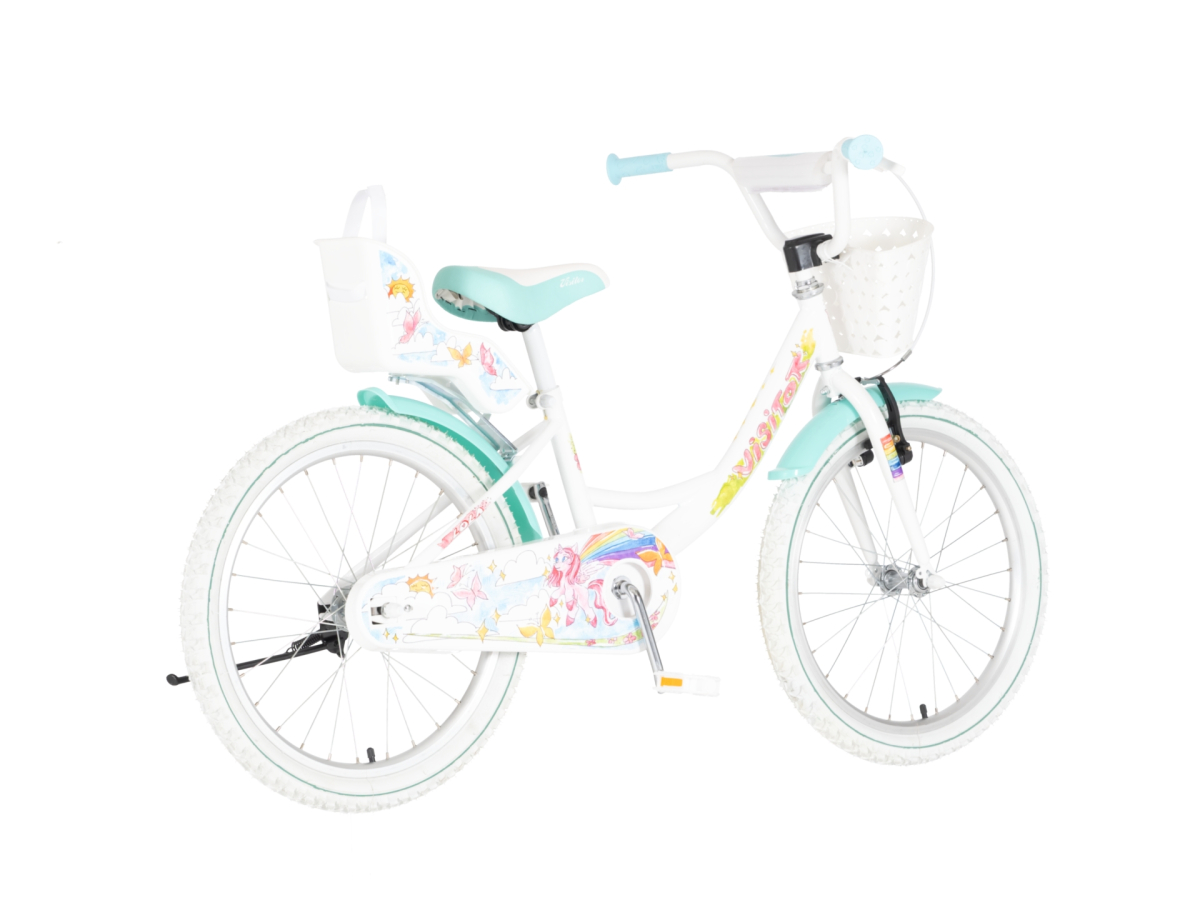 BICIKL KIDS VISITOR LOLA 20" 11" V-BRAKE  KONTRA 115-135CM (20") BELO ROZE PERLA