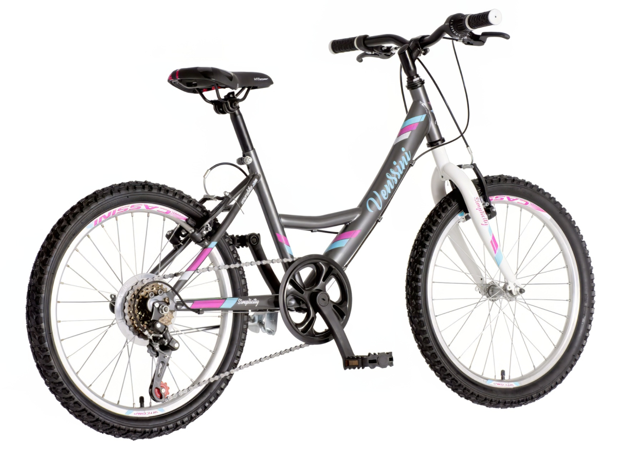 BICIKL JUNIOR 20 VENSSINI PARMA 20" 13" V-BRAKE  6 BRZINA 120-142CM (XXS)  SIVI POLU MAT