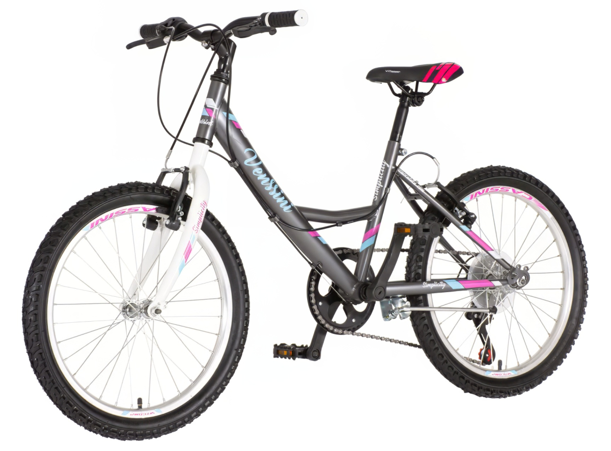 BICIKL JUNIOR 20 VENSSINI PARMA 20" 13" V-BRAKE  6 BRZINA 120-142CM (XXS)  SIVI POLU MAT