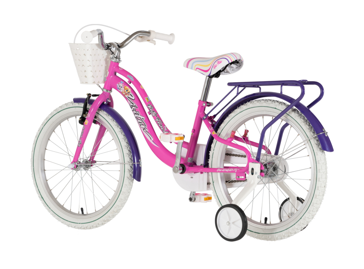 BICIKL KIDS VISITOR BEST FRIEND 20" 10" V-BRAKE  KONTRA 115-135CM (20") ROZE NEON UV SJAJ