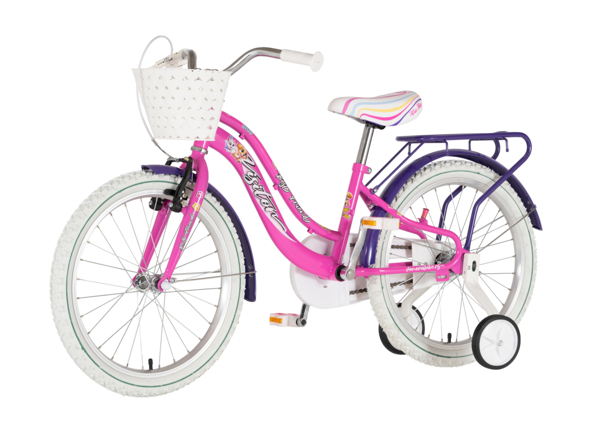 BICIKL KIDS VISITOR BEST FRIEND 20" 10" V-BRAKE  KONTRA 115-135CM (20") ROZE NEON UV SJAJ