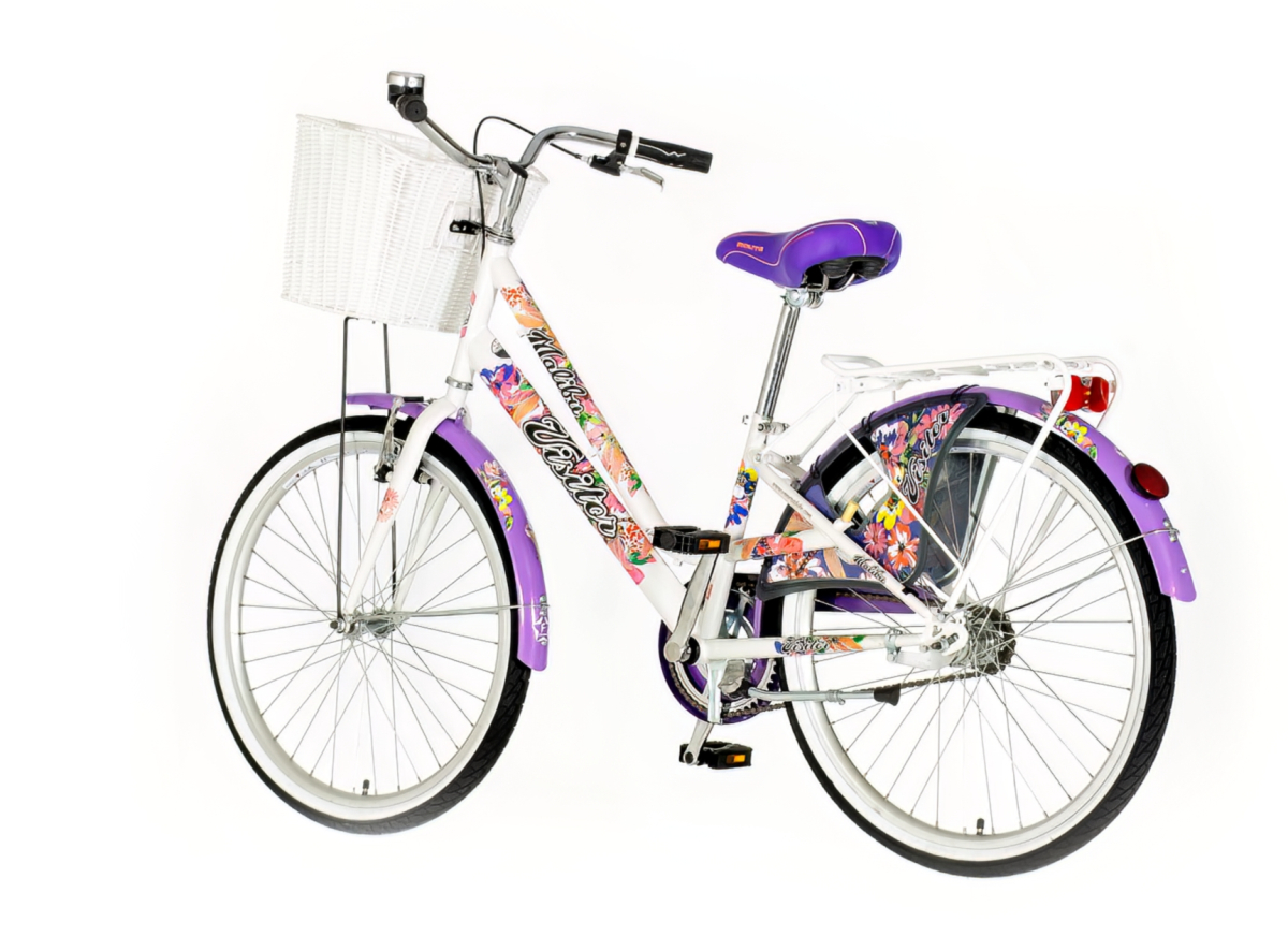 Bicikl Visitor Fashion Malibu 24" belo ljubičasti