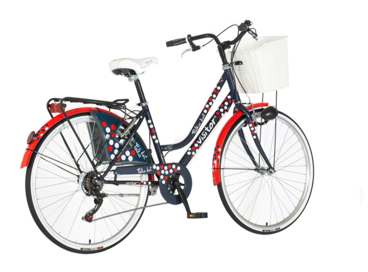 Visitor polka dot fashion bicikla plavo crvena-fam263s6