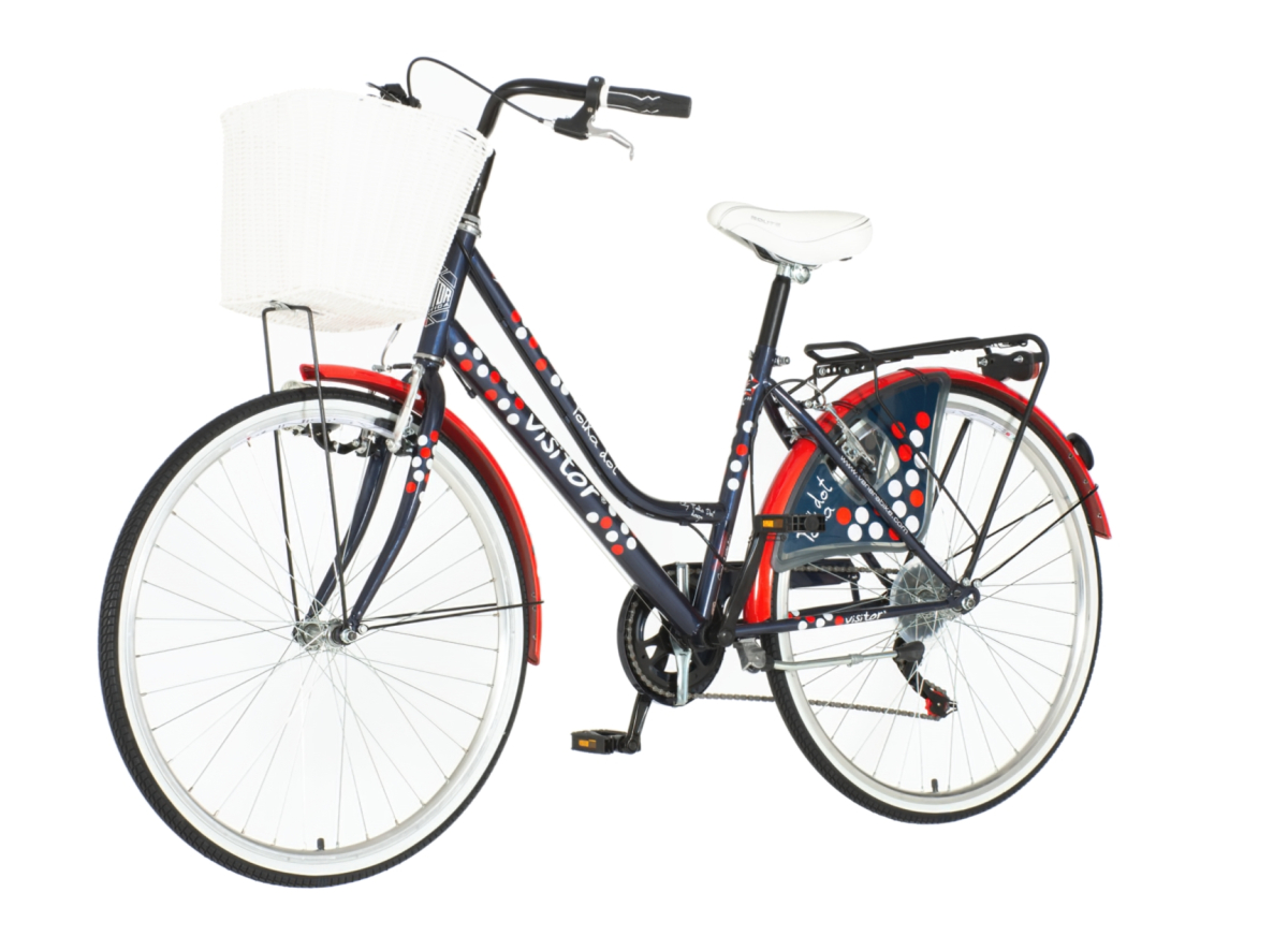 Visitor polka dot fashion bicikla plavo crvena-fam263s6