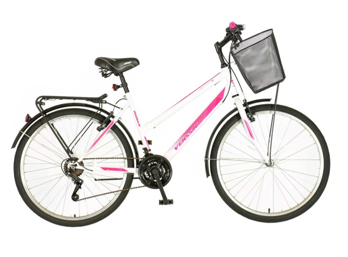 Bicikl Venssini Roma 26" belo roze