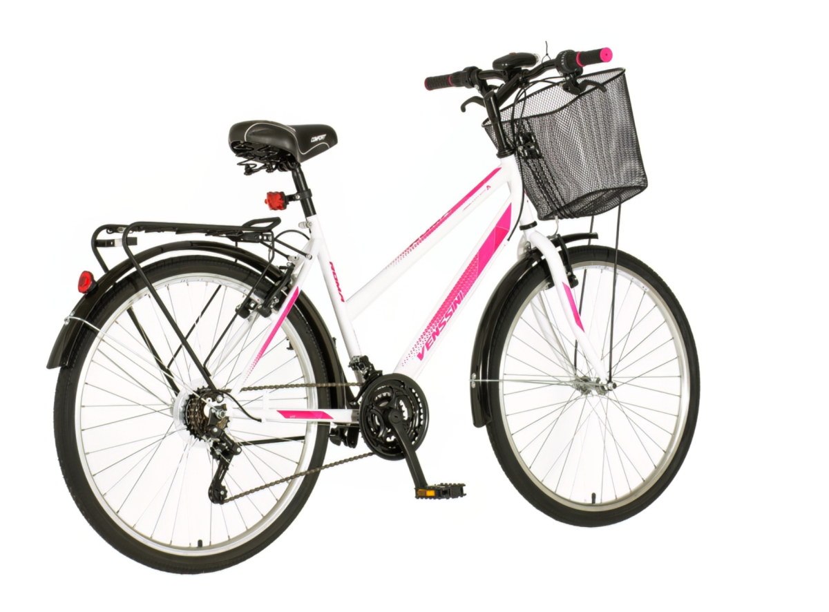 Bicikl Venssini Roma 26" belo roze