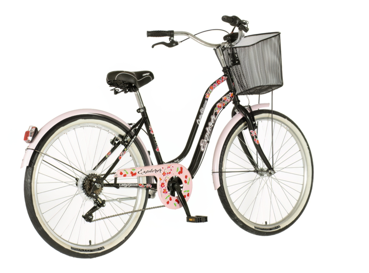Explorer cherry blossom bicikla crno roza-lad261s6