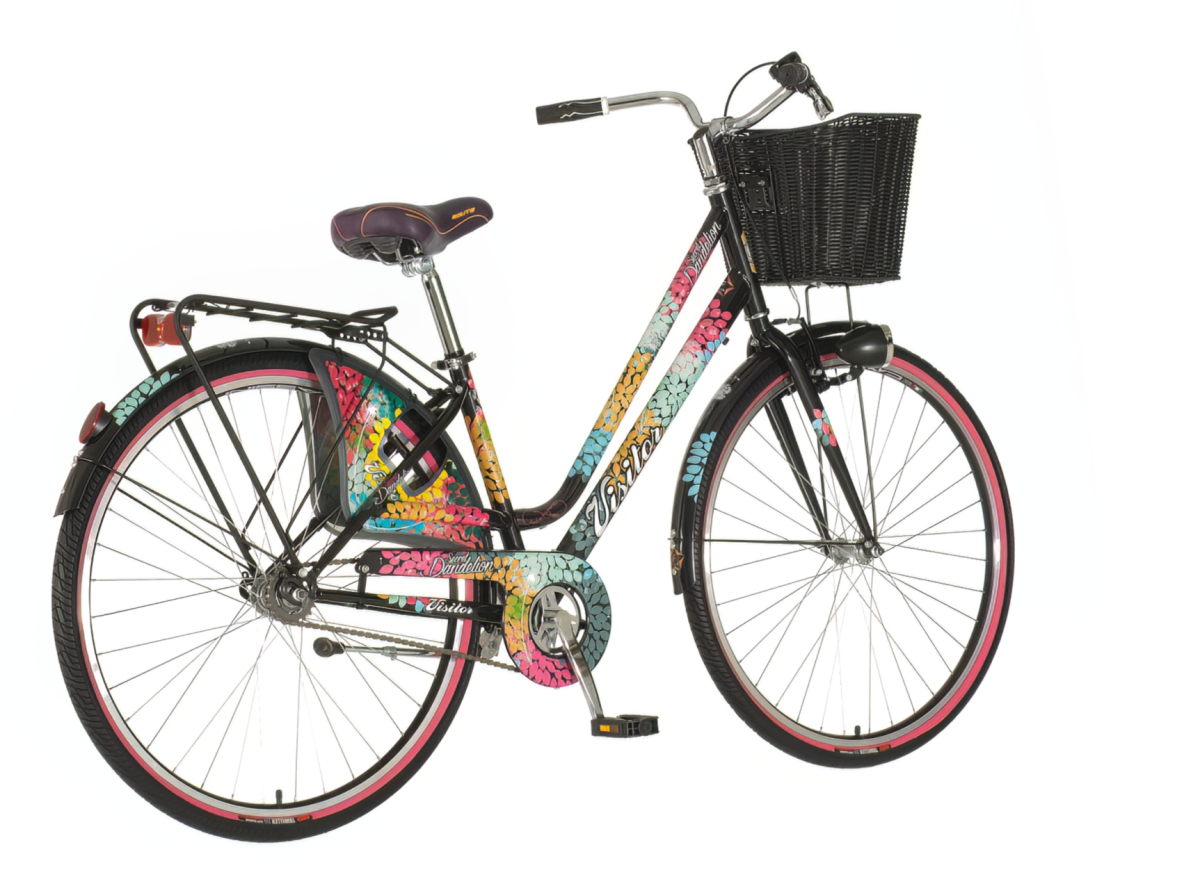Crno multikolor dandelion ženska bicikla -fas288f