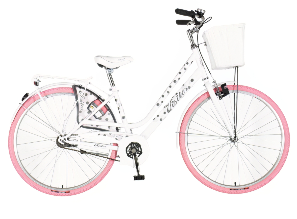 Visitor dotty fashion bicikla belo roza-fas2830f