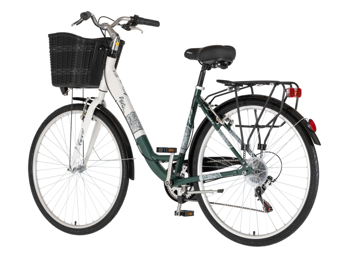 BICIKL FASHION VISITOR BLOOM 28" ALU 19" V-BRAKE  6 BRZINA 155-178CM (S/M) ZELENO BELI
