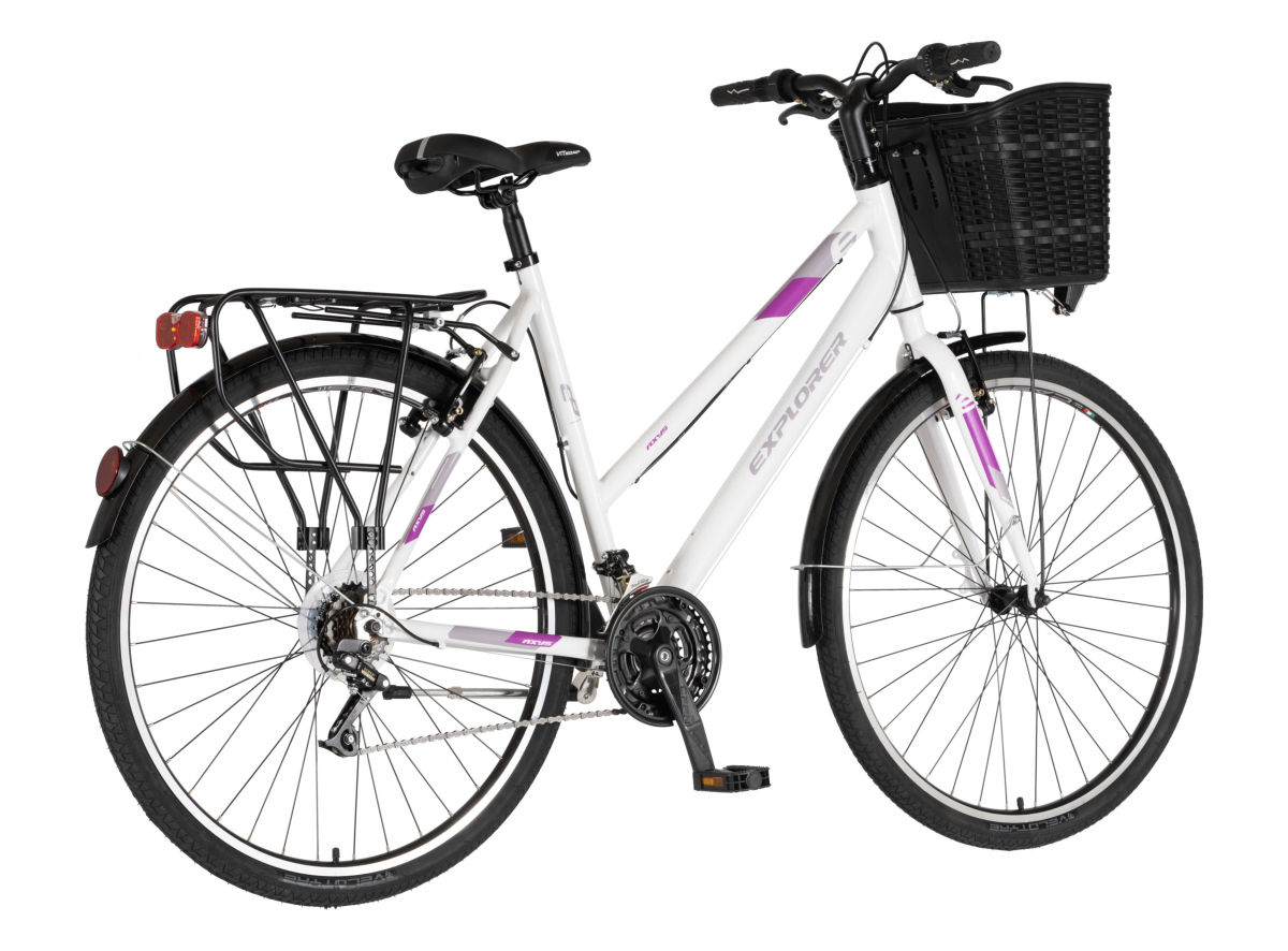 BICIKL TOUR EXPLORER AXYS LADY PRO 28" ALU 21" V-BRAKE  18 BRZINA 167-192CM (L/XL) BELO LJUBIČASTI P