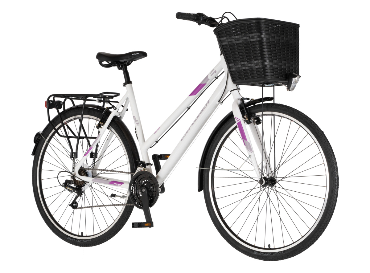 BICIKL TOUR EXPLORER AXYS LADY PRO 28" ALU 21" V-BRAKE  18 BRZINA 167-192CM (L/XL) BELO LJUBIČASTI P