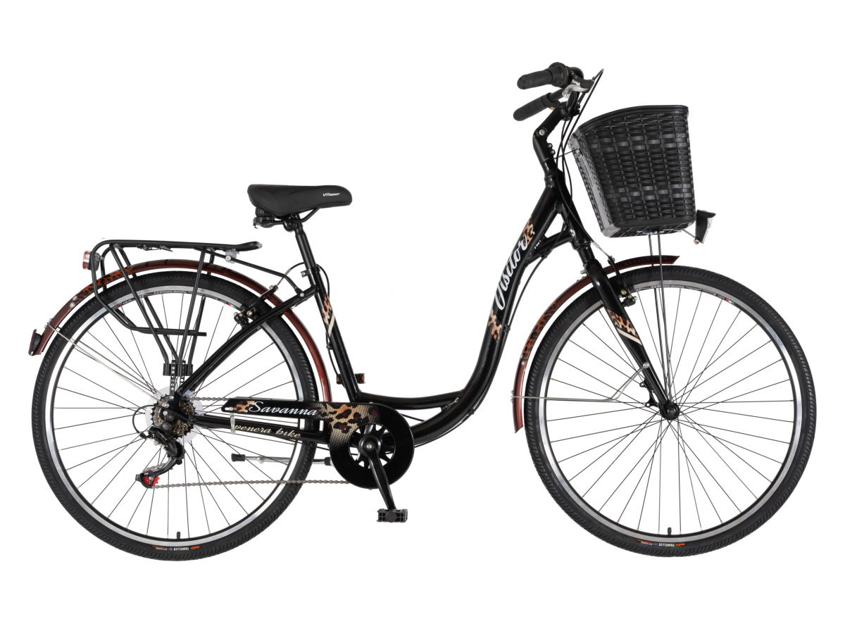 BICIKL FASHION VISITOR SAVANNA 28" ALU 18" V-BRAKE  6 BRZINA 155-178CM (S/M) CRNI LEOPARD PERLA