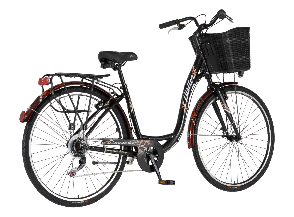 BICIKL FASHION VISITOR SAVANNA 28" ALU 18" V-BRAKE  6 BRZINA 155-178CM (S/M) CRNI LEOPARD PERLA