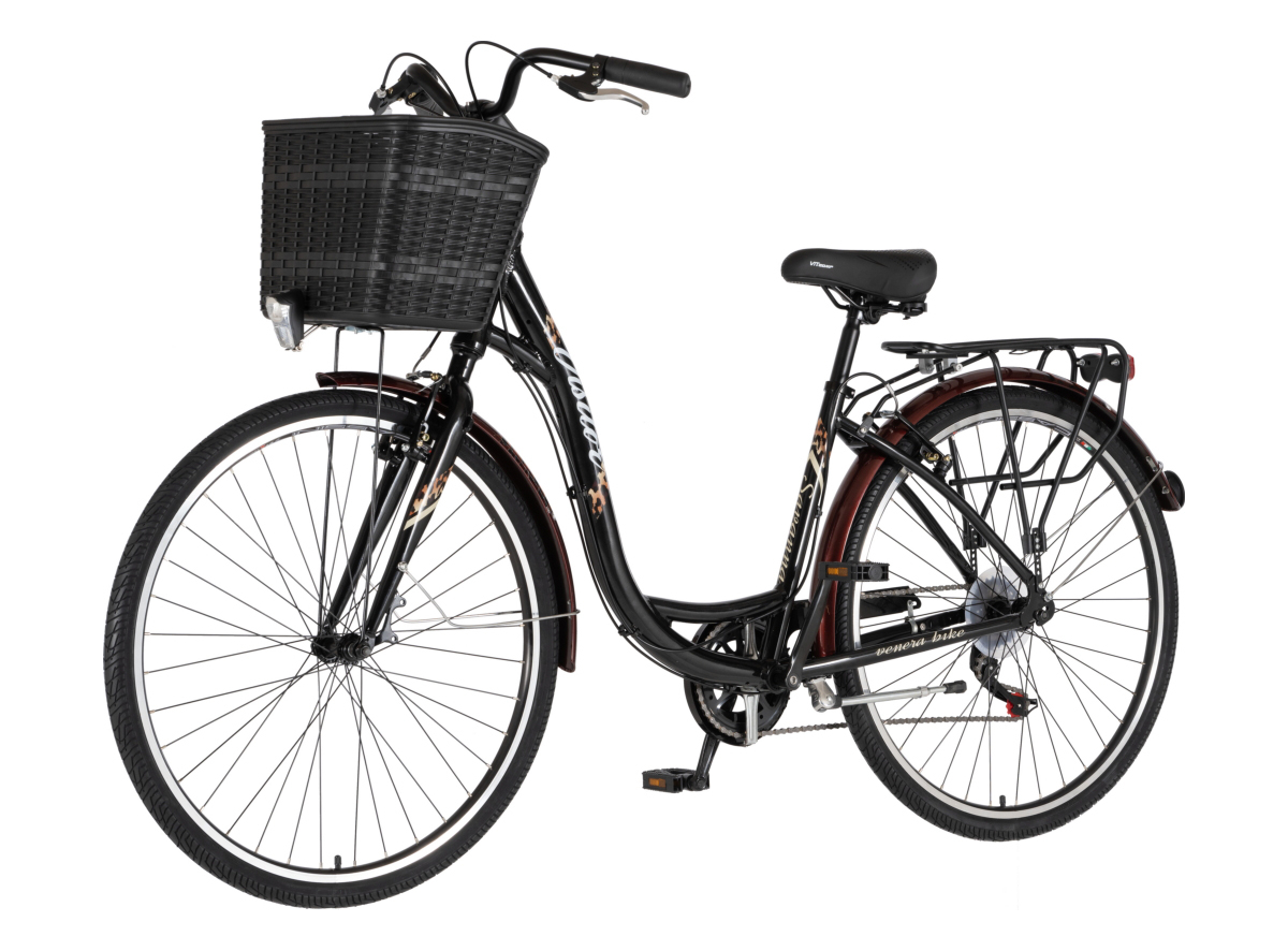 BICIKL FASHION VISITOR SAVANNA 28" ALU 18" V-BRAKE  6 BRZINA 155-178CM (S/M) CRNI LEOPARD PERLA