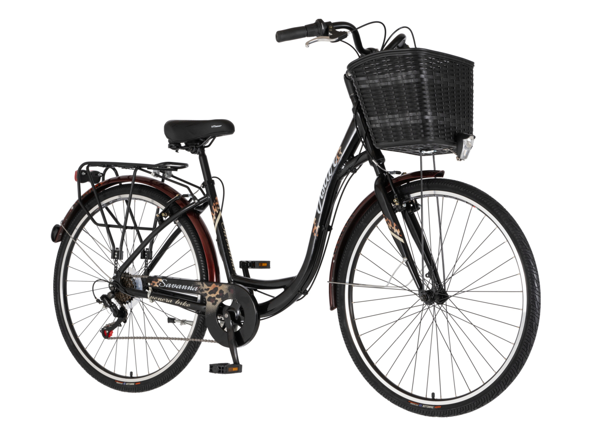 BICIKL FASHION VISITOR SAVANNA 28" ALU 18" V-BRAKE  6 BRZINA 155-178CM (S/M) CRNI LEOPARD PERLA