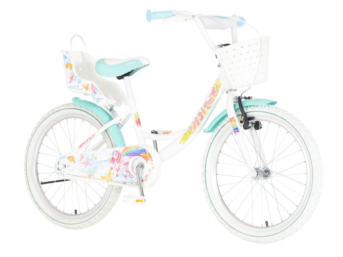 BICIKL KIDS VISITOR LOLA 20" 11" V-BRAKE  KONTRA 115-135CM (20") BELO ROZE PERLA