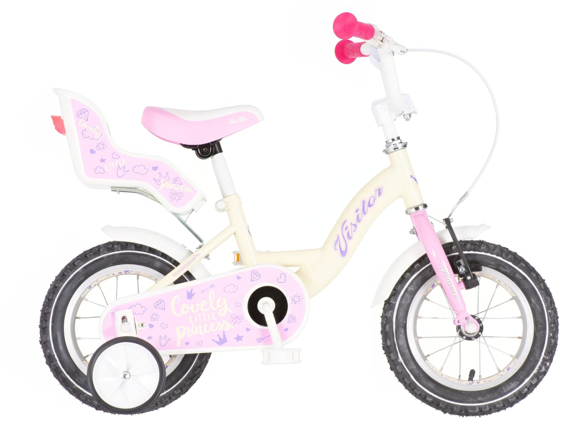 Bicikl Visitor Lovely little princess 12" belo roze