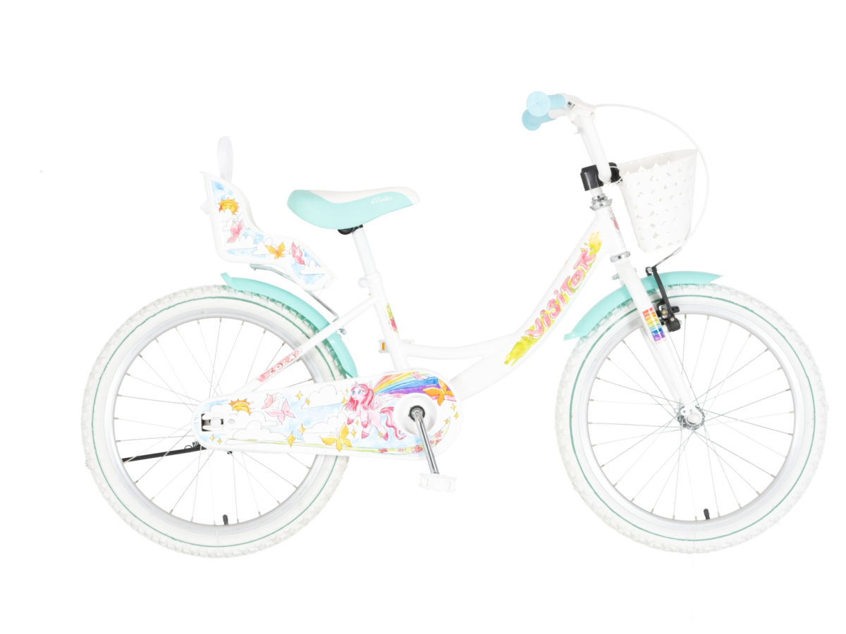 BICIKL KIDS VISITOR LOLA 20" 11" V-BRAKE  KONTRA 115-135CM (20") BELO ROZE PERLA