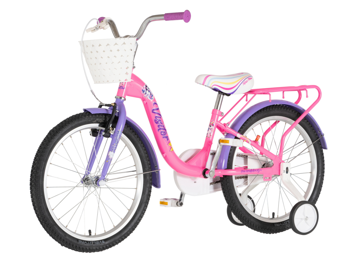 BICIKL KIDS VISITOR UNICORN 20" 10" V-BRAKE  KONTRA 115-135CM (20") ROZE UV SJAJ
