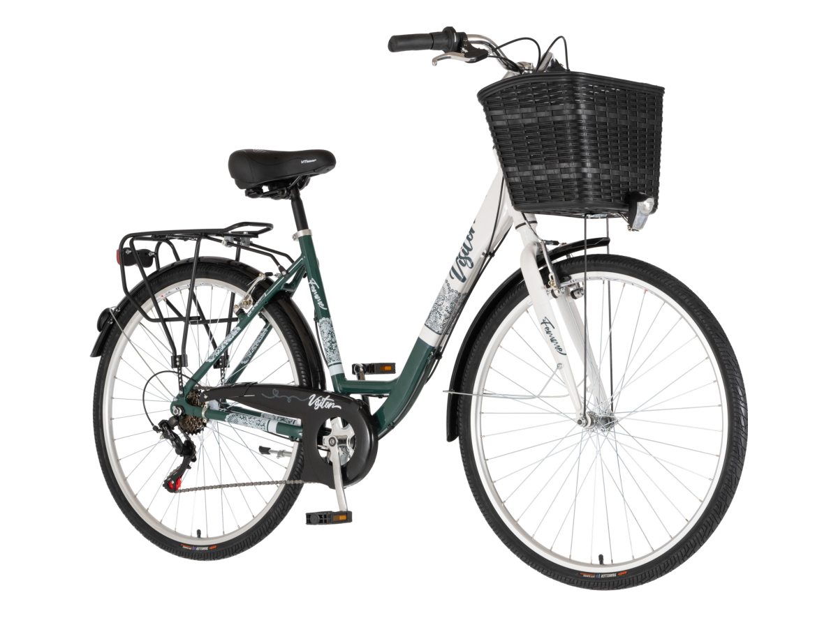 BICIKL FASHION VISITOR BLOOM 28" ALU 19" V-BRAKE  6 BRZINA 155-178CM (S/M) ZELENO BELI