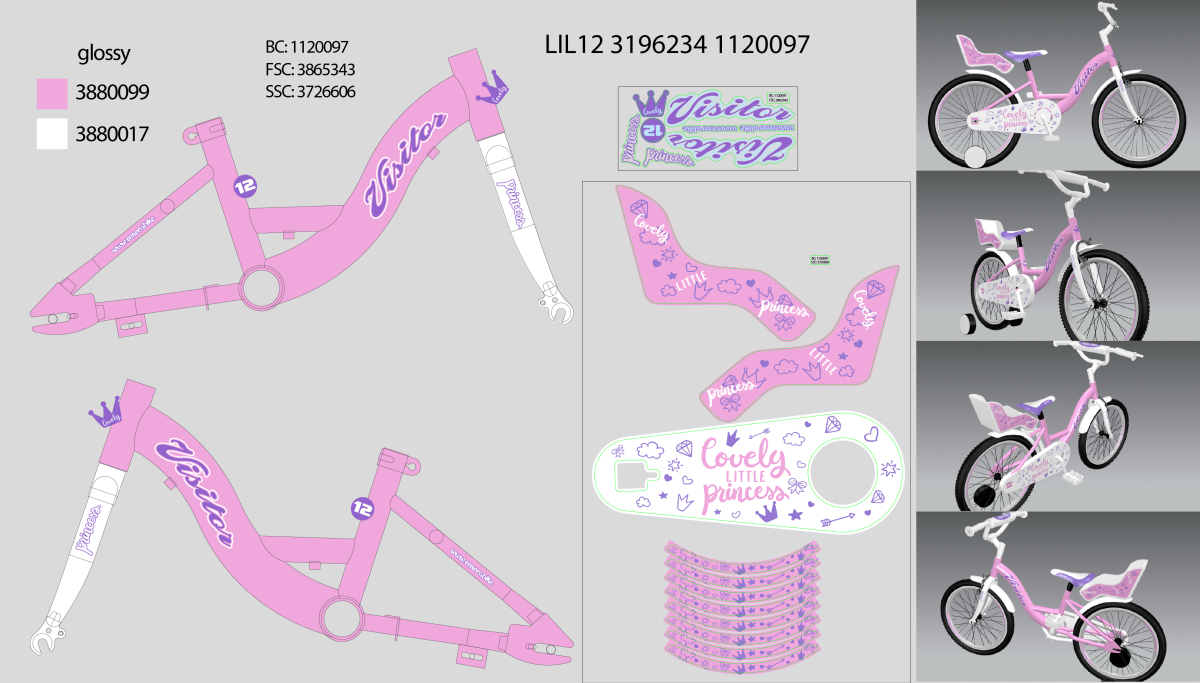 LIL122DZTVKK/24AR8P9/12"8" F.RAM CASSINI ZA  VISITOR LOVELY LIL PRICESS