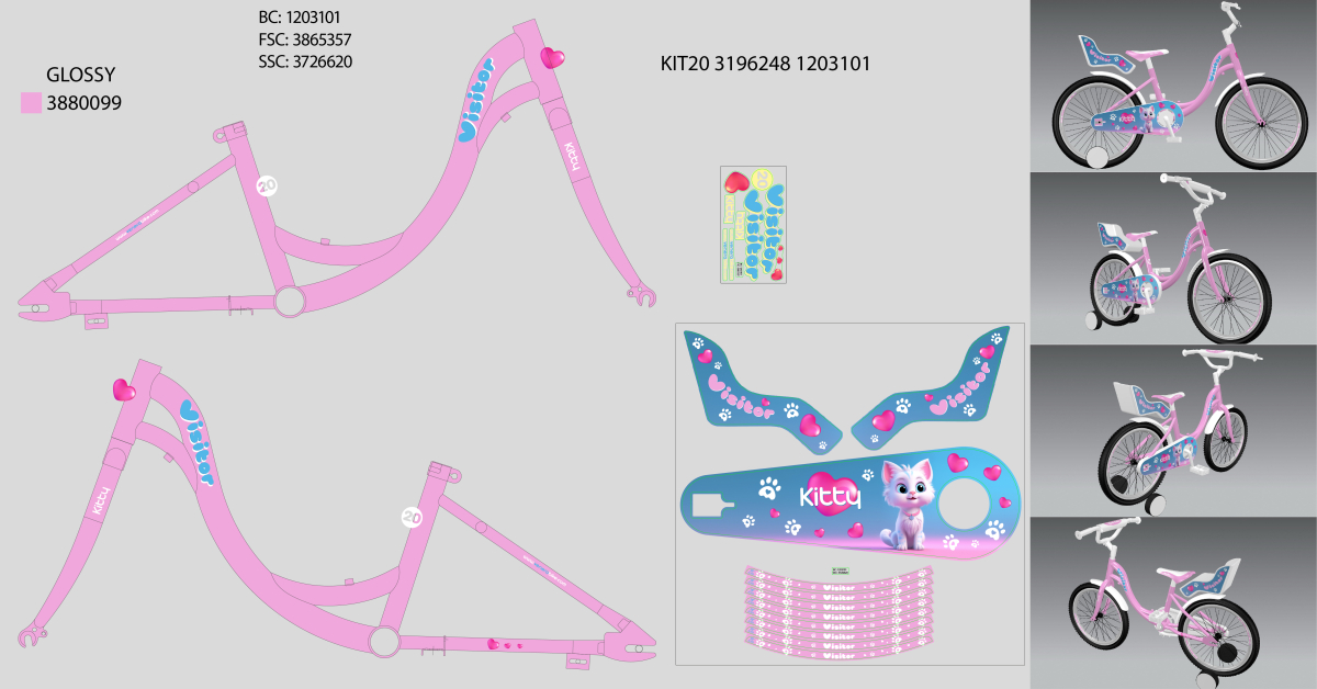 KIT202DZTVKK/24AK12P9/20"11" F.RAM CASSINI ZA  VISITOR KITTY