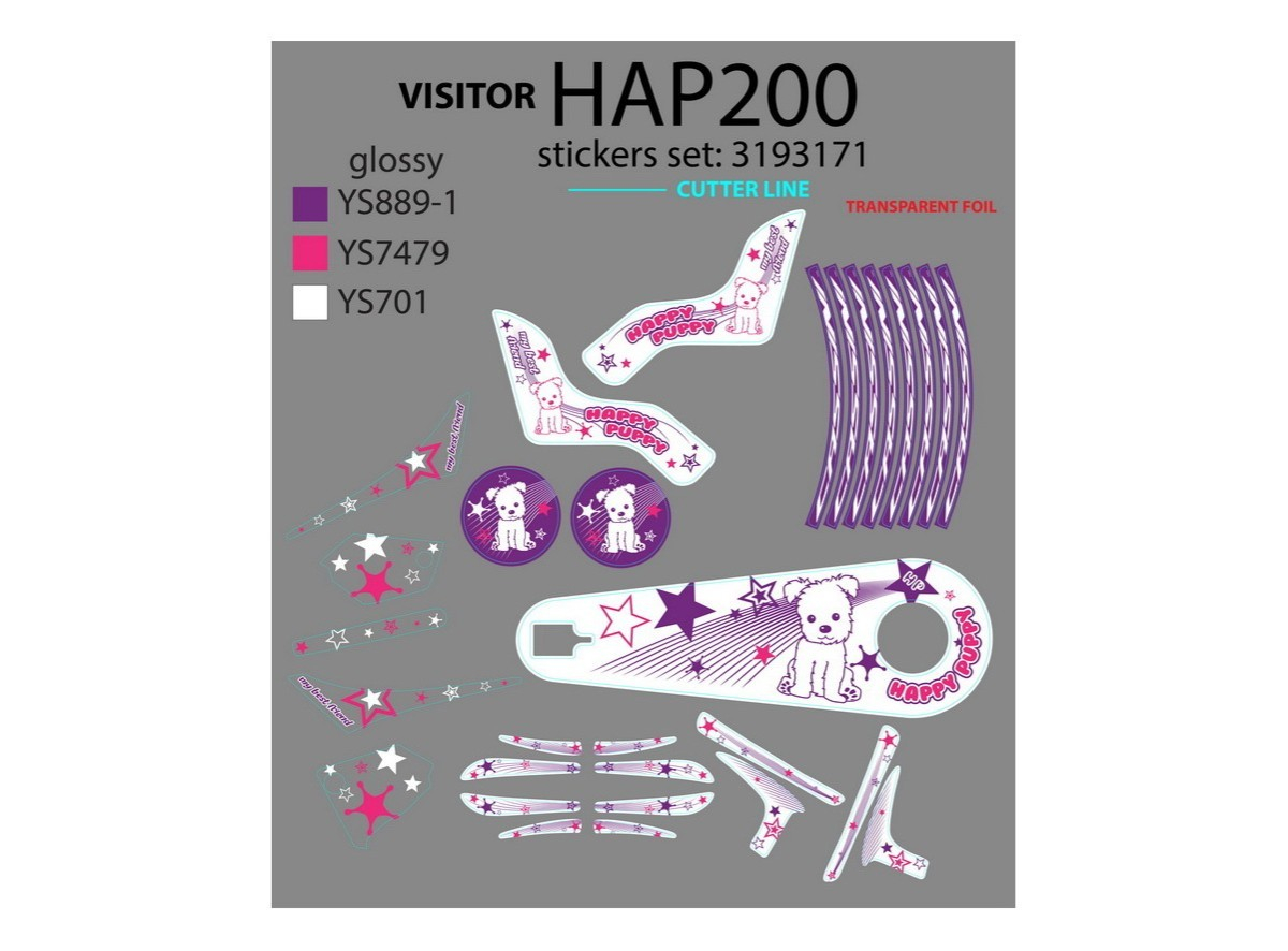 NAL.P.VEN HAP200 SET NALEPICA HAPPY PUPPY 20 ZA POMO.TOC BLATOBR LANC 2017