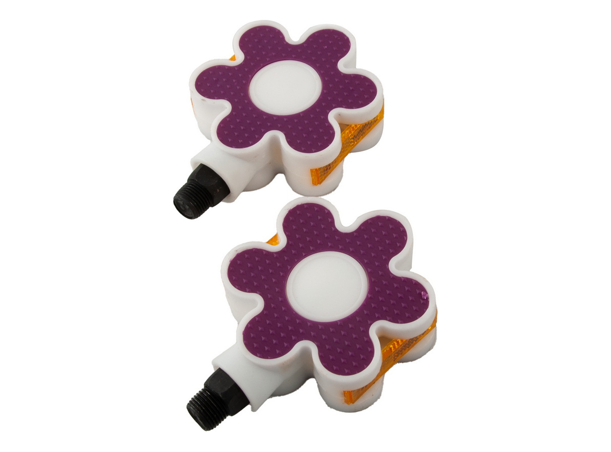 Pedala dečja pvc ljubičast cvetić 9/16” širi navoj 78 x 95 x 27 mm