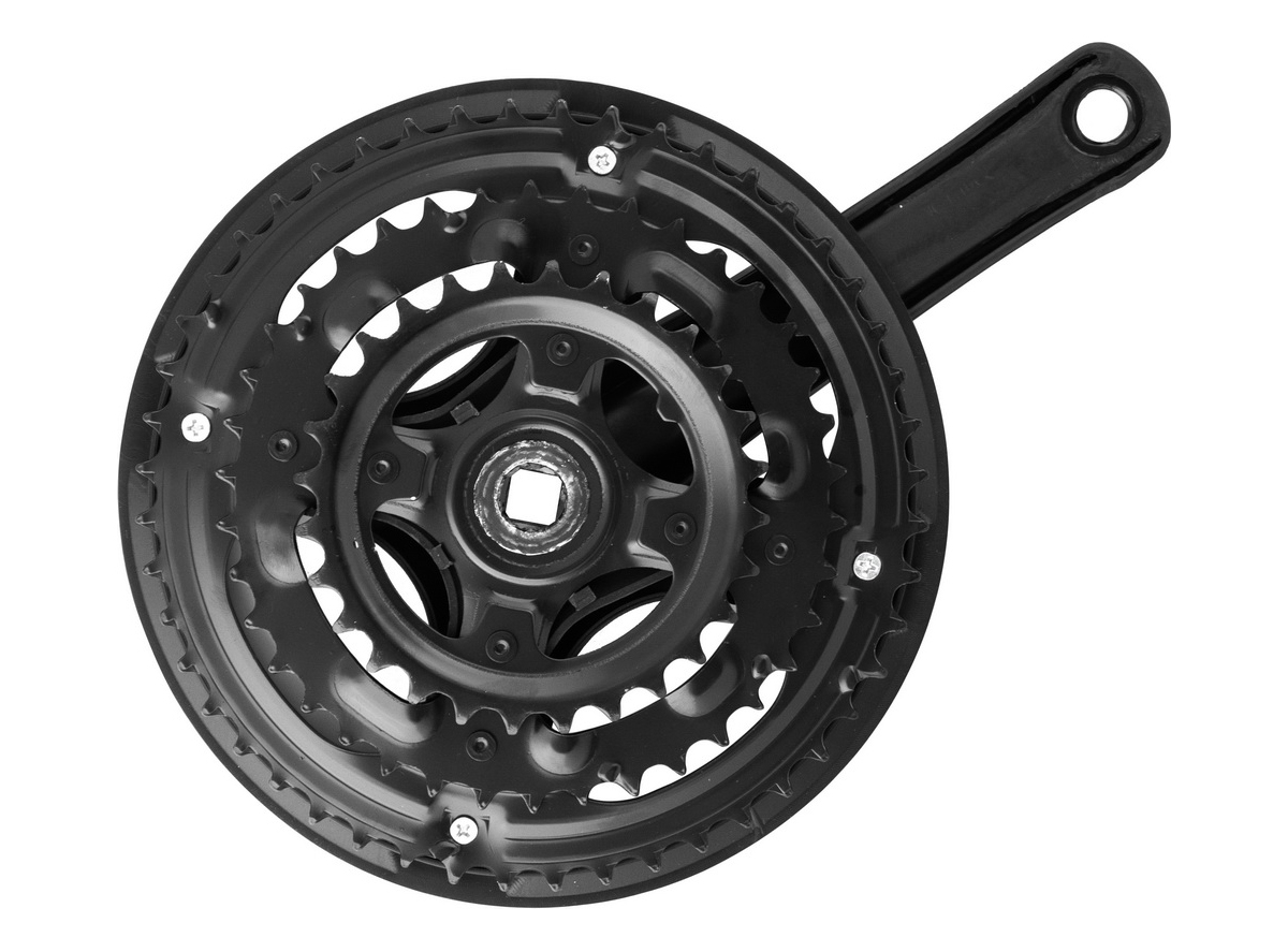 Srednji pogon true wheel čelik crni sa štitnikom 28/38/48,170mm