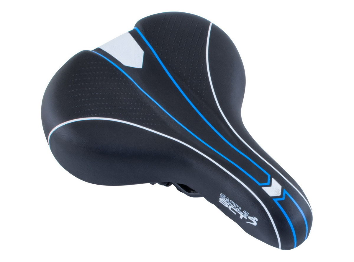 Sedlo electro sa držačem crno plavo bele linije