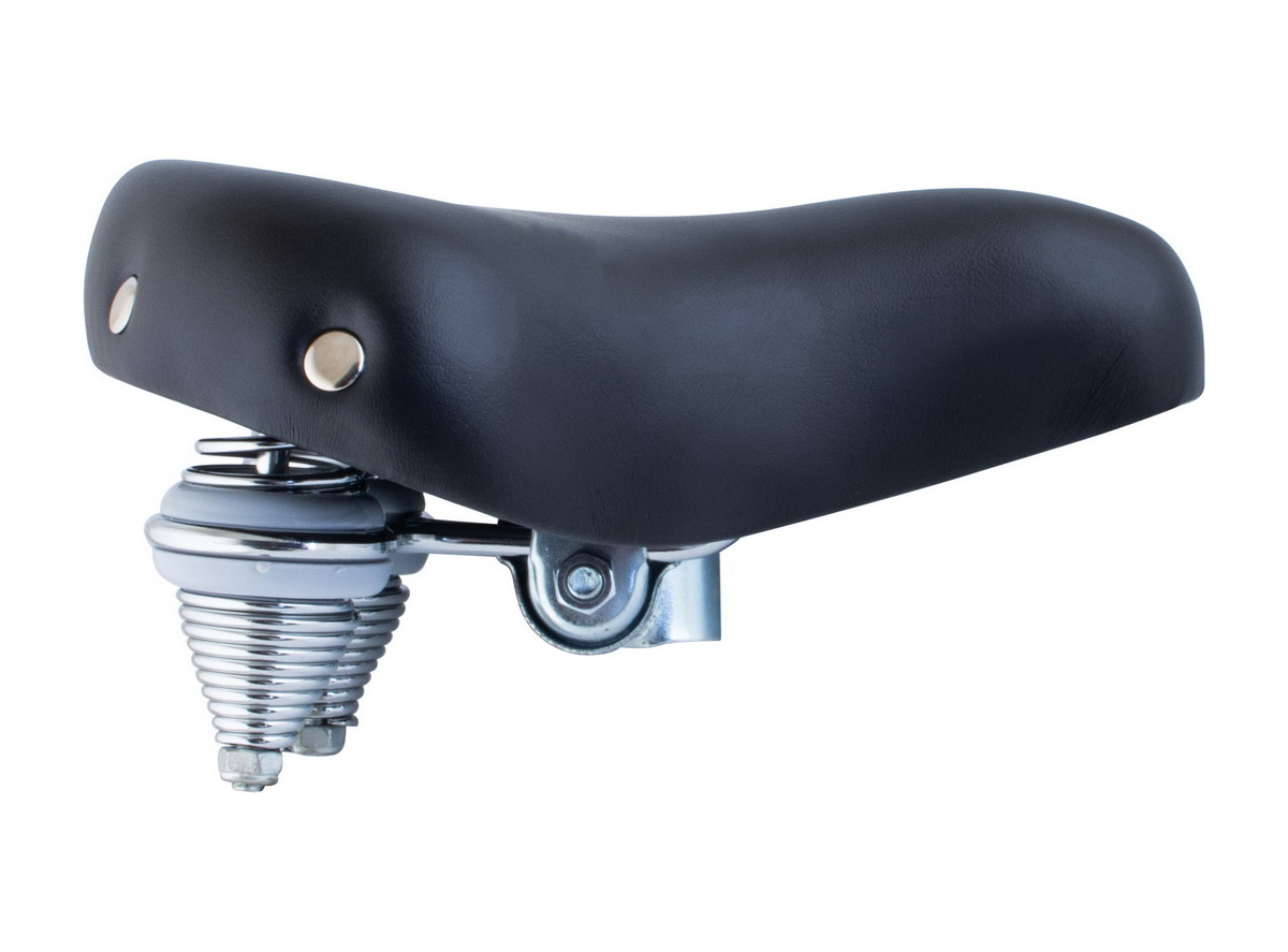 Sedlo crno retro comfort gel sa nitnama dupla opruga