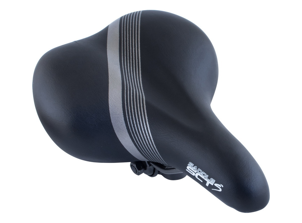 Sedlo soft comfor oprugama crno sa sivim linijama