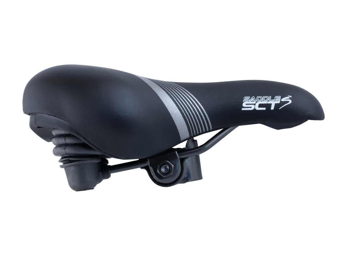 Sedlo soft comfor oprugama crno sa sivim linijama