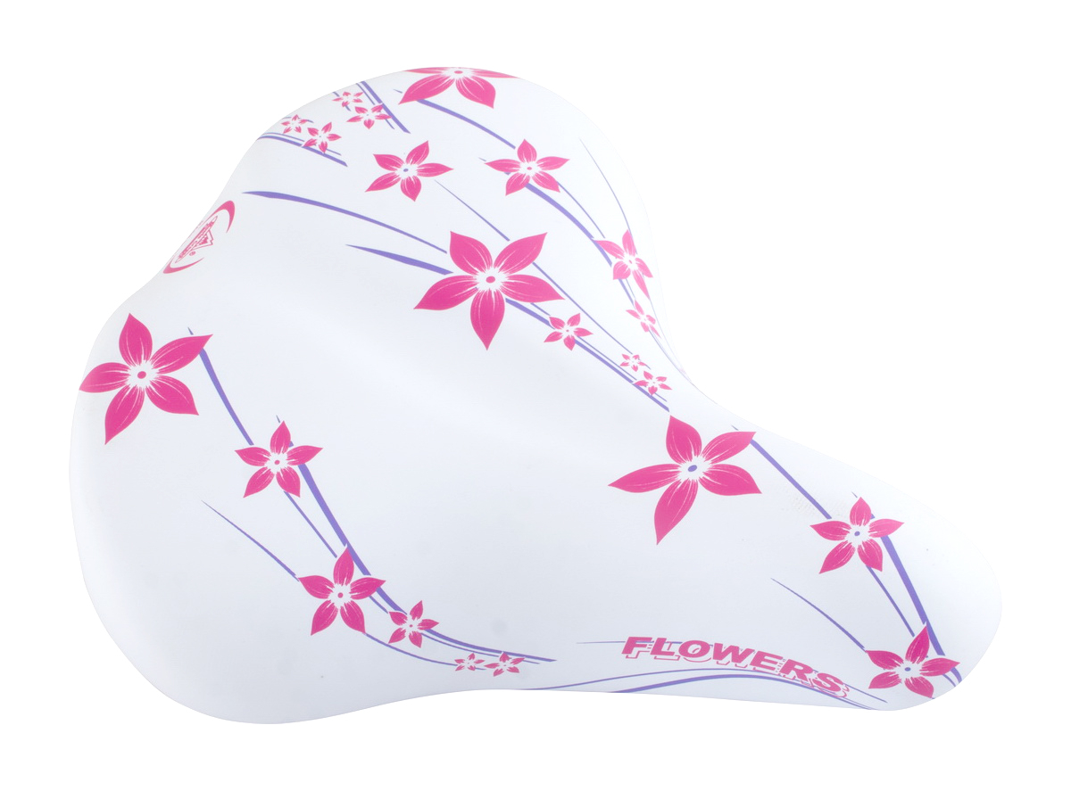 Sedlo happy flowers city komfort sa oprugama belo roza (art.pk 061)