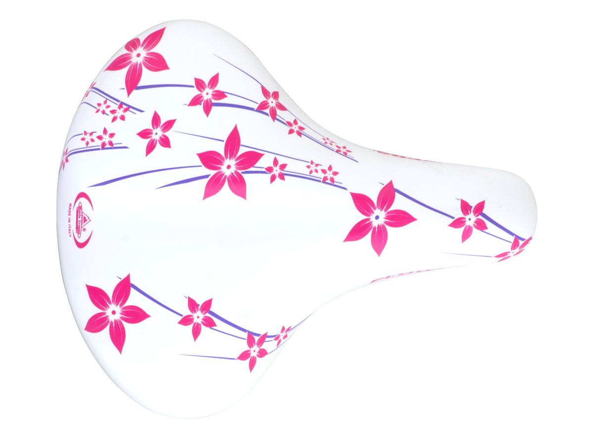 Sedlo happy flowers city komfort sa oprugama belo roza (art.pk 061)